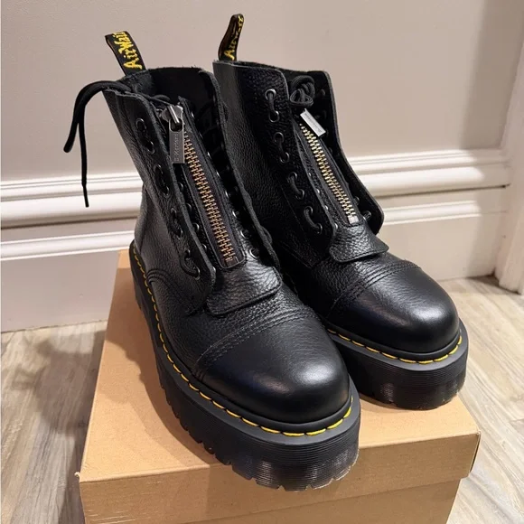 Dr. Martens Sinclair Milled Nappa Leather Platform Boots - Picture 11 of 17